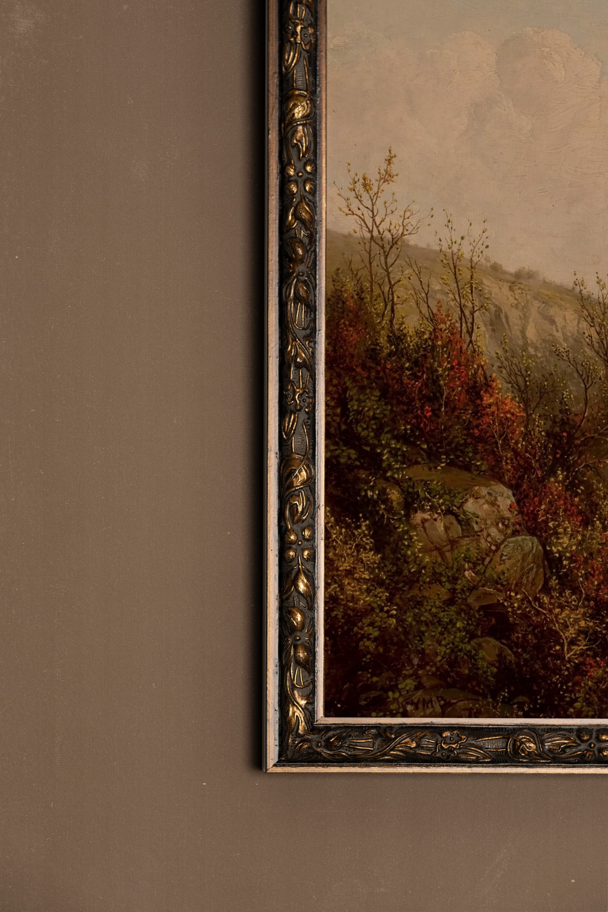 TOILE DES BOIS, Artwork on rigid canvas, framed in Vintage Bronze