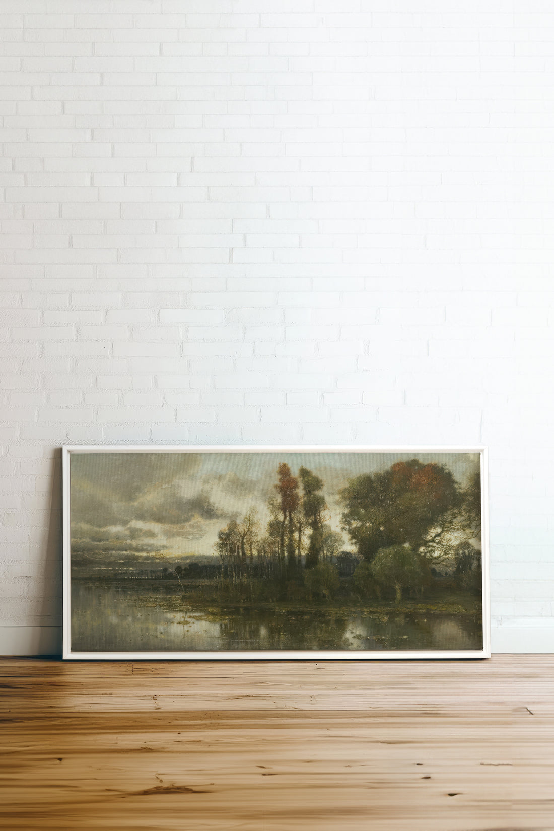 DARK SERENITY, Oeuvre sur toile étirée, encadré Blanc