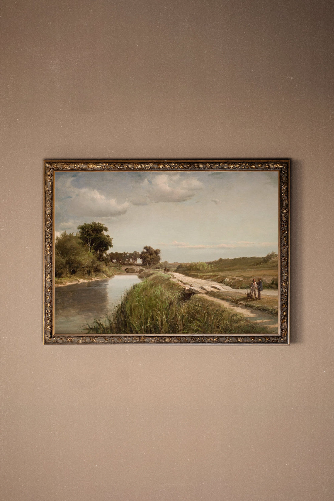 PÉRIPLE PAISIBLE, Oeuvre sur toile rigide, encadré Vintage Bronze