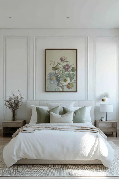 LE JARDIN PAPILLON, Work on stretched canvas, framed Oak Brown