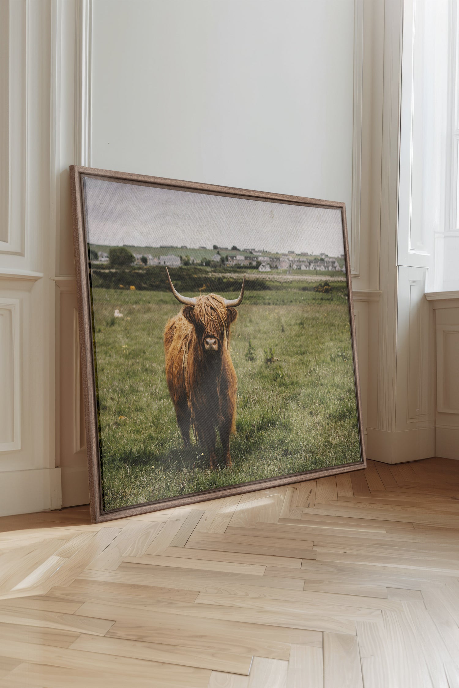 RUSTIC LEGEND, Artwork on stretched canvas, framed in Brown Oak