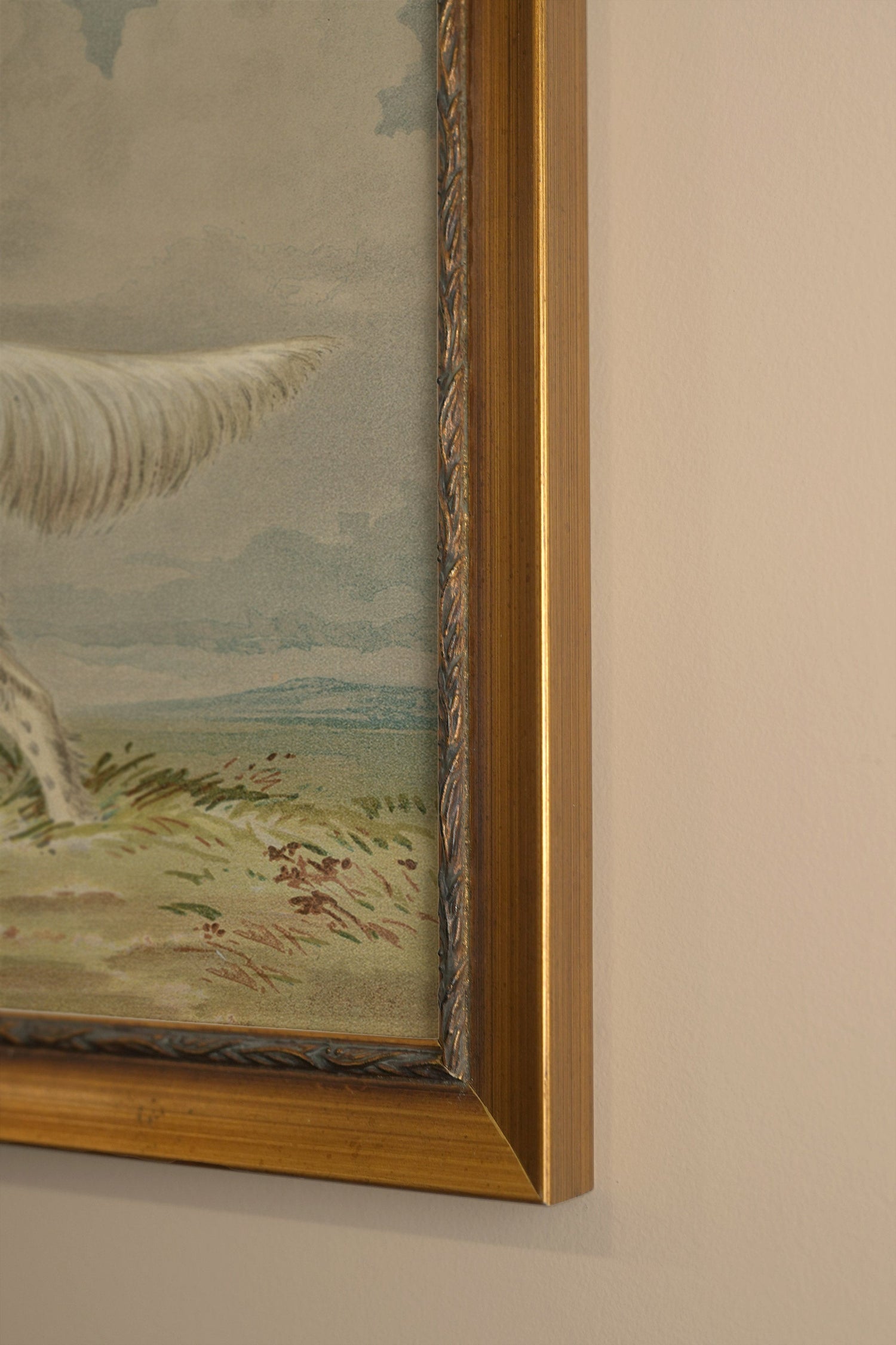 FAITHFUL COMPANION, Artwork on rigid canvas, framed in Vintage Gold