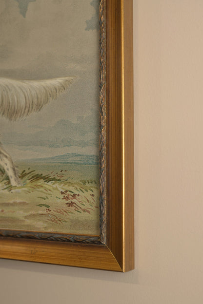 FAITHFUL COMPANION, Artwork on rigid canvas, framed in Vintage Gold