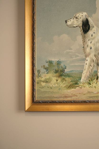 FAITHFUL COMPANION, Artwork on rigid canvas, framed in Vintage Gold