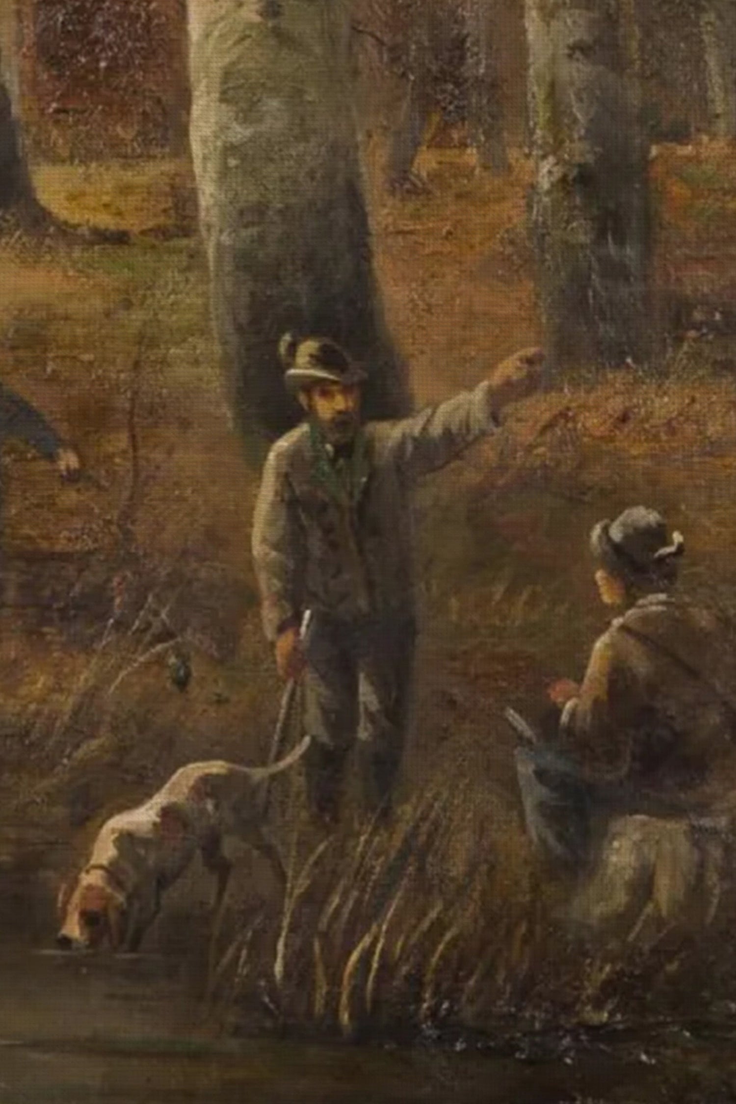 SOUS LES ARBRES DORÉS, Artwork on rigid canvas, framed in Vintage Bronze