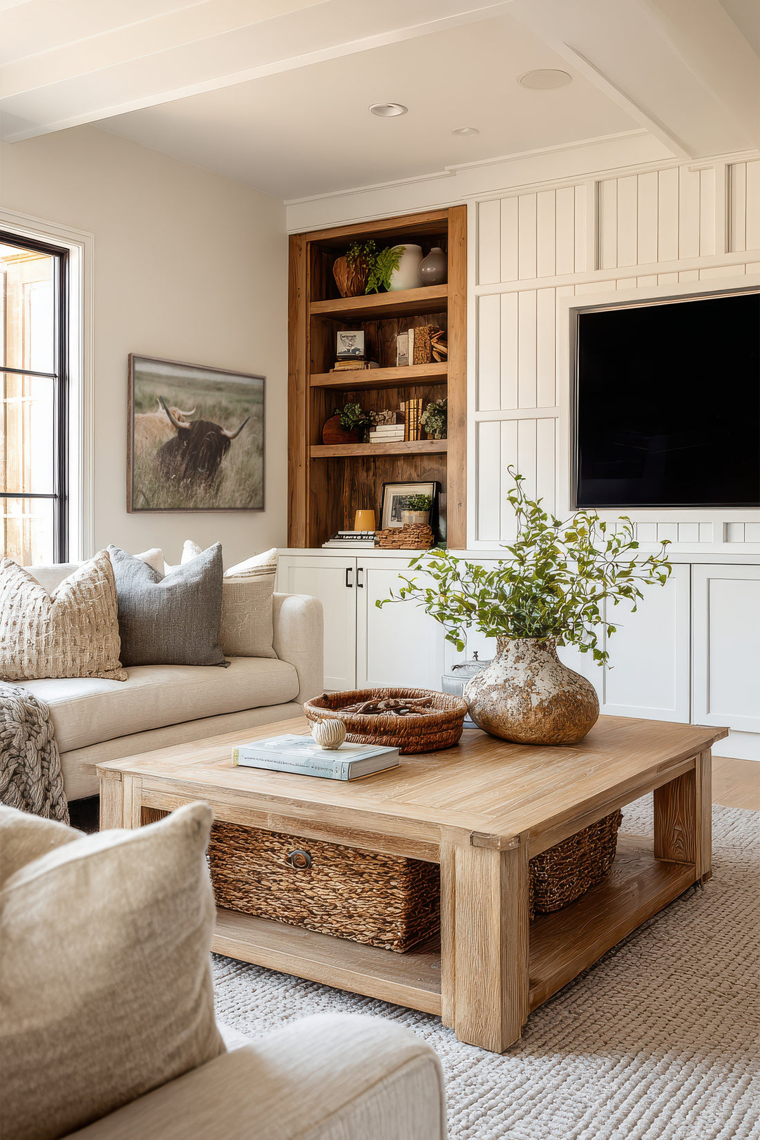 HIGHLAND SPIRIT, Artwork on stretched canvas, framed in Brown Oak