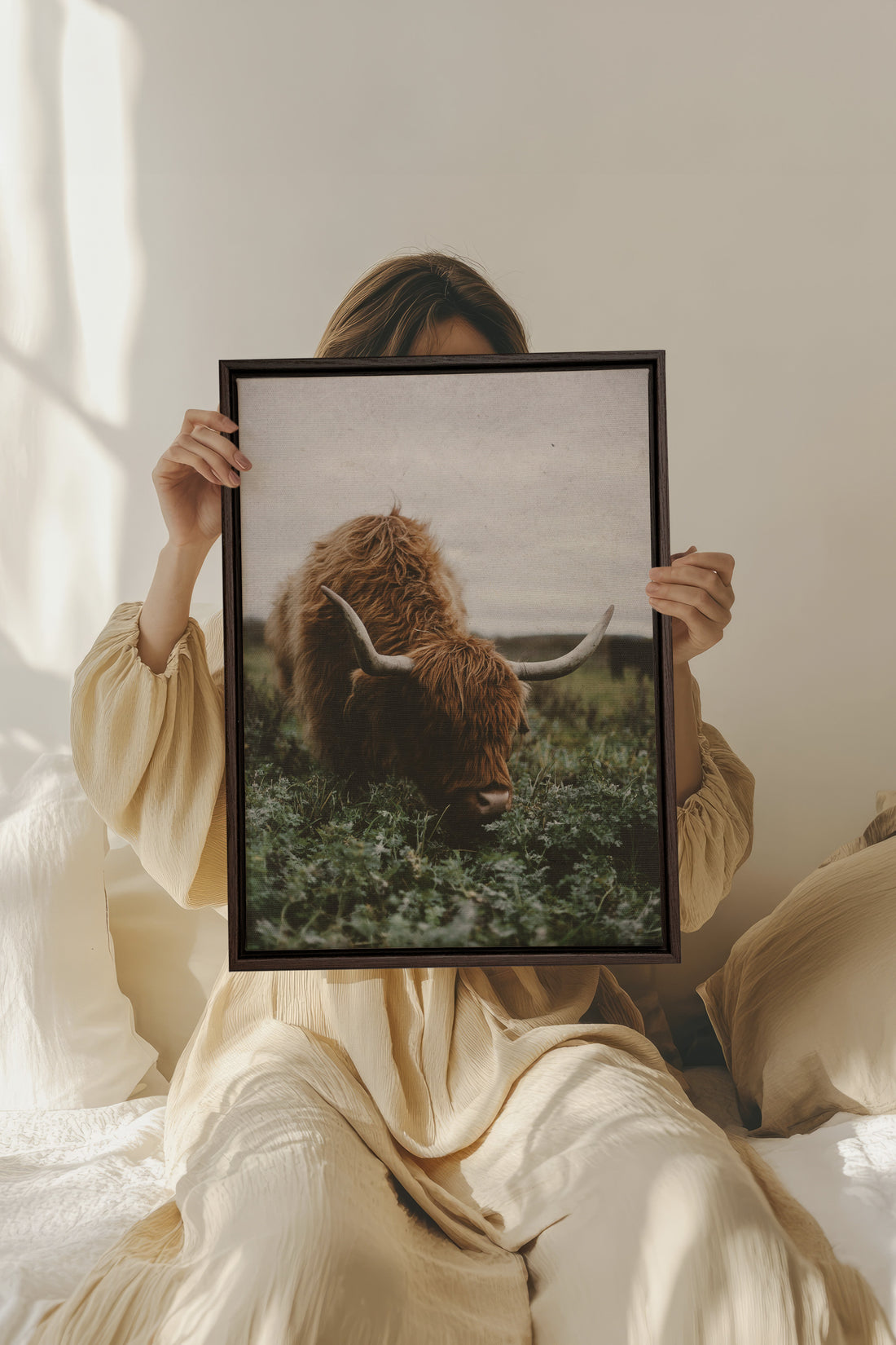 ROOTED SPIRIT, Artwork on stretched canvas, framed in Walnut Brown