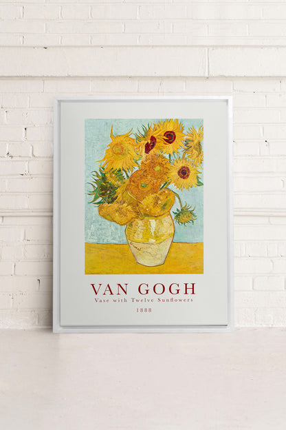 TWELVES SUNFLOWERS, Oeuvre sur toile étirée, encadré Blanc