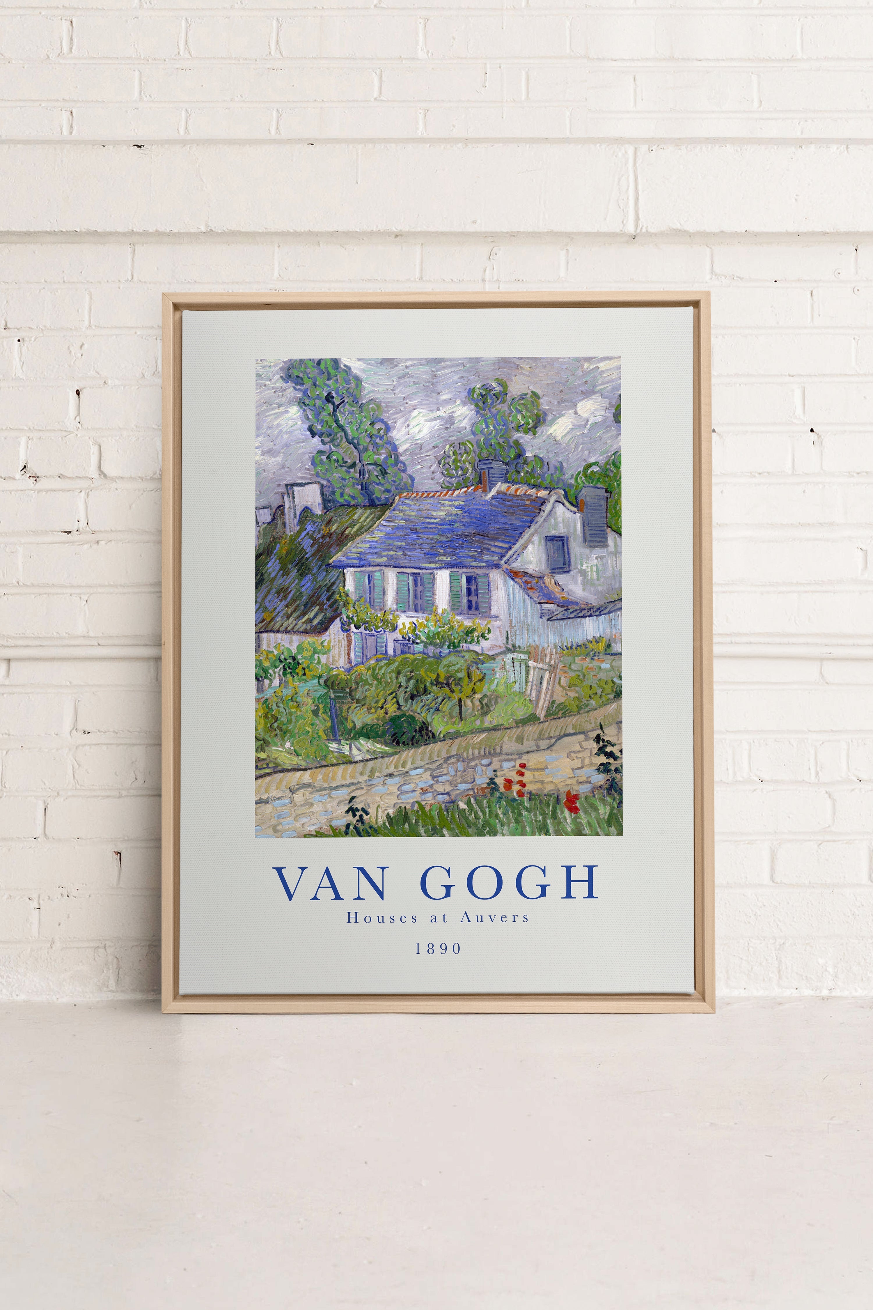 OLEKA CANVAS - HOUSES AT AUVERS, Oeuvre sur toile étirée, encadré Naturel Clair