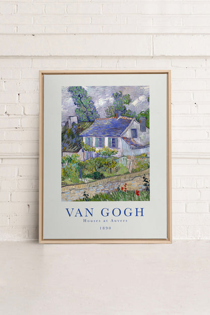 OLEKA CANVAS - HOUSES AT AUVERS, Oeuvre sur toile étirée, encadré Naturel Clair