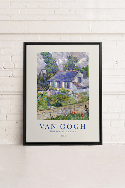 OLEKA CANVAS - HOUSES AT AUVERS, Oeuvre sur toile étirée, encadré Noir