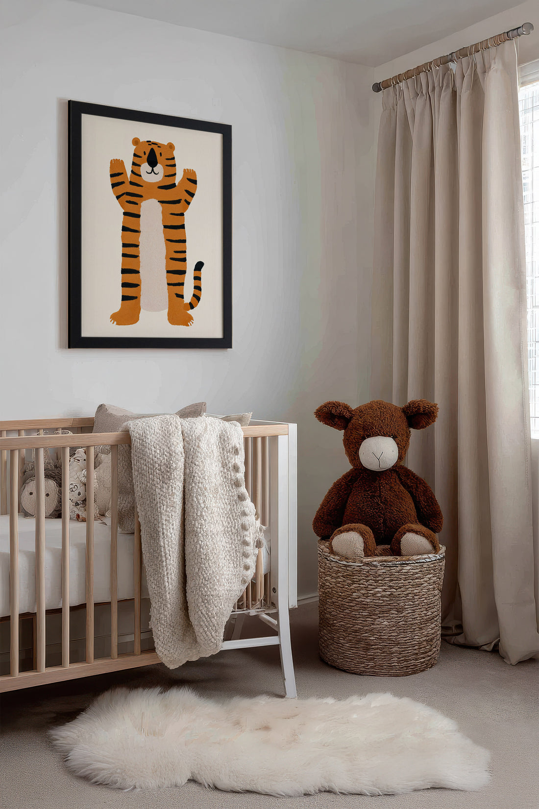TIGRE CÂLIN, Artwork on rigid canvas, framed in black