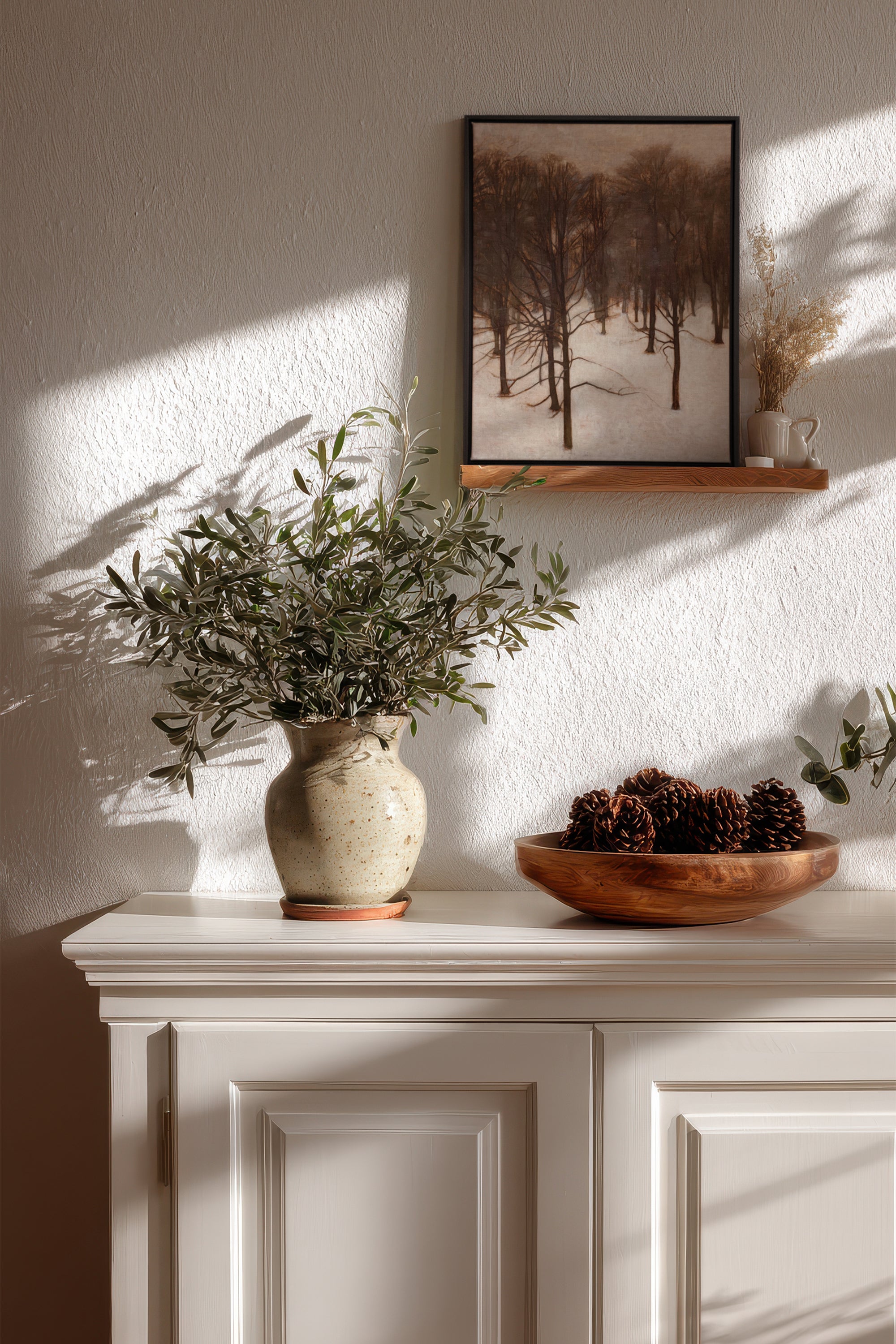 FORÊT DE GIVRE, Oeuvre sur toile étirée, encadré Noir