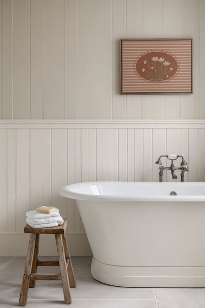 OLEKA CANVAS - CINNAMON FIELDS, Oeuvre sur toile étirée, encadré Brun Chêne