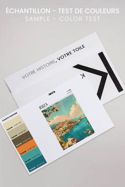 OLEKA CANVAS - Ibiza, Oeuvre sur toile étirée, encadré Blanc