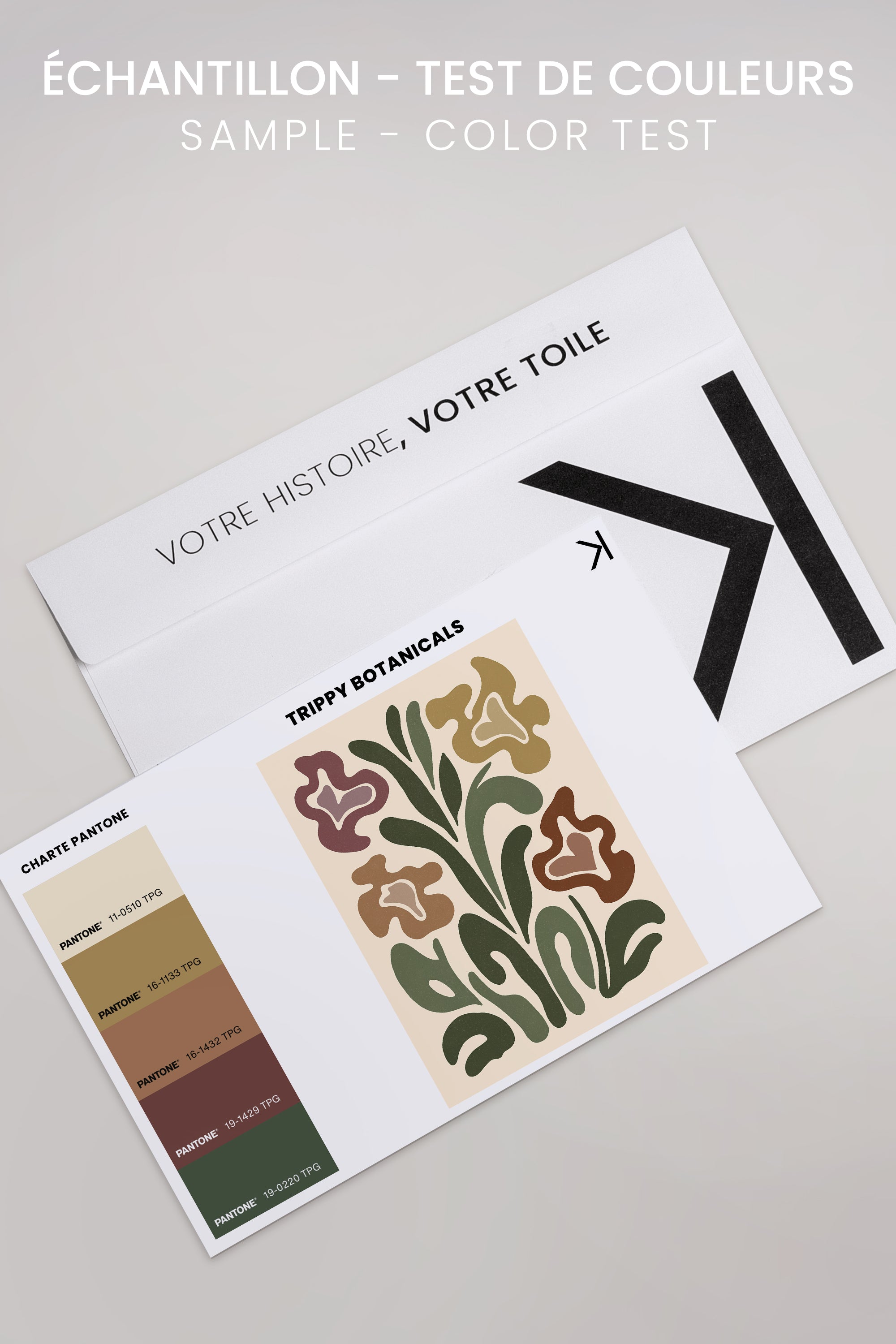 OLEKA CANVAS - TRIPPY BOTANICALS, Oeuvre sur toile étirée, encadré Brun Noyer