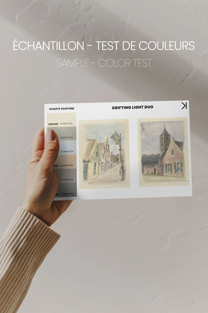 DREAM OF HOUSES DUO, 2 Works on stretched canvas, framed Walnut Brown