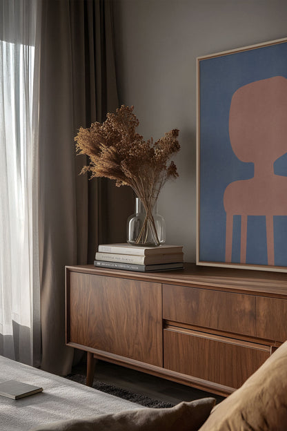 OLEKA CANVAS - THE PINK CHAIR, Oeuvre sur toile étirée, encadré Naturel Clair