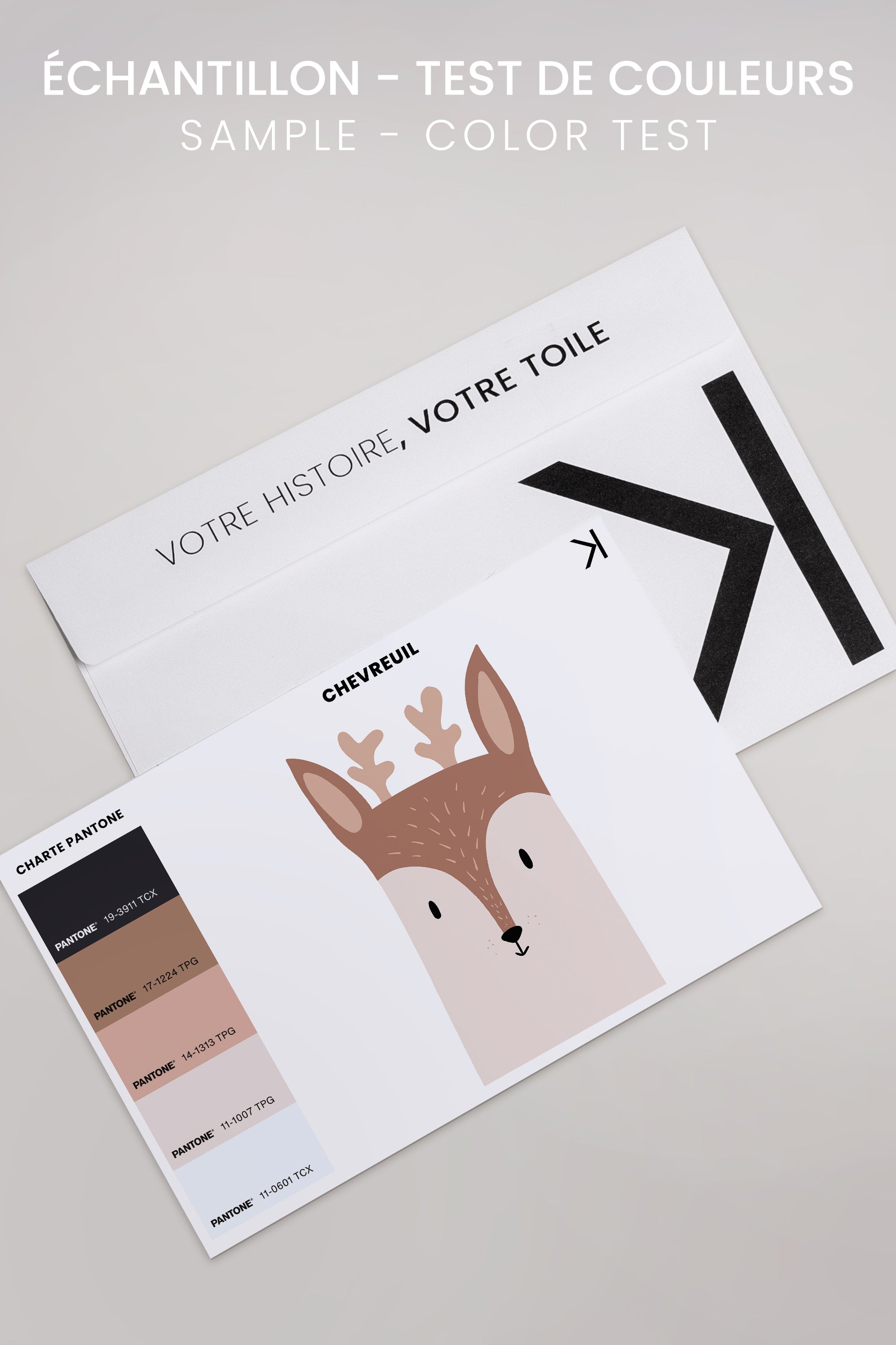 OLEKA CANVAS - CHEVREUIL, Oeuvre sur toile étirée, encadré Noir