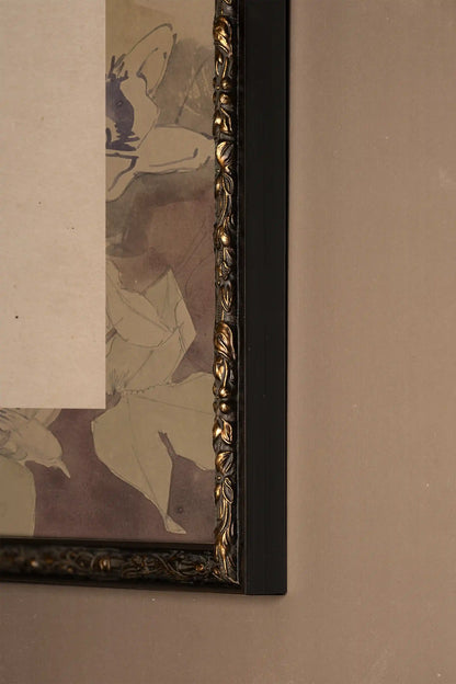 SACRED FLORA, Oeuvre sur toile rigide, encadré Vintage Bronze