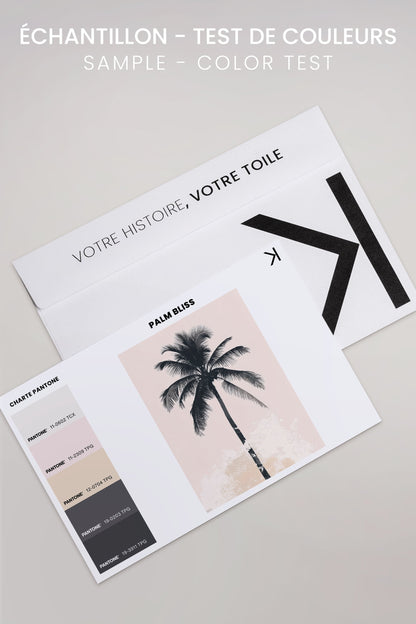 OLEKA CANVAS - PALM BLISS, Oeuvre sur toile étirée, encadré Naturel Clair