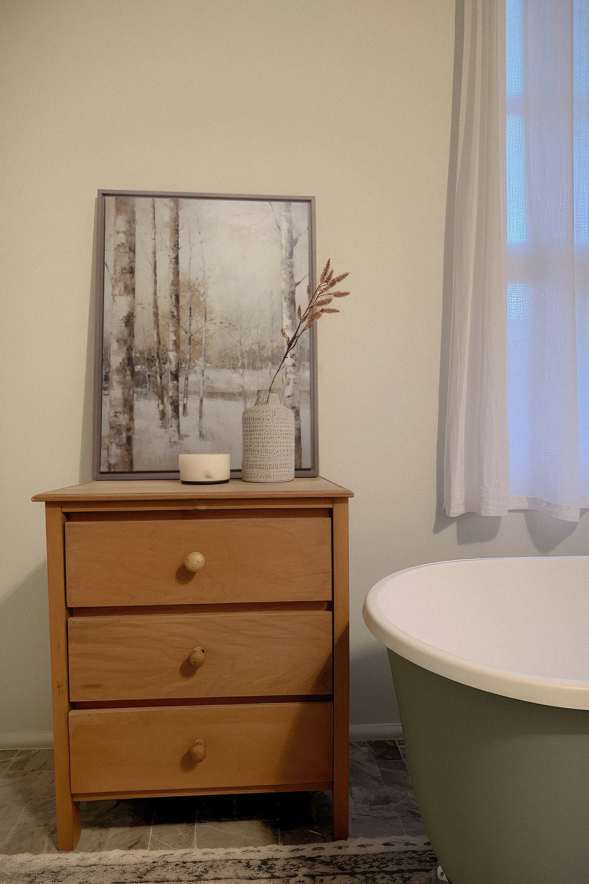 OLEKA CANVAS - Winter Essence, Oeuvre sur toile étirée, encadré Brun Chêne