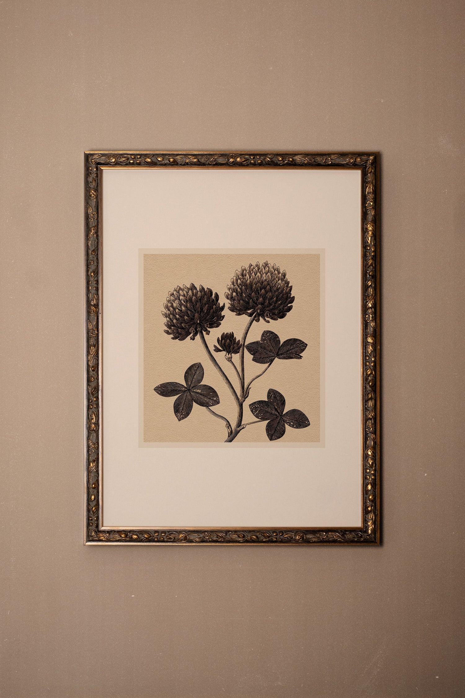 FIELD RELIC, Artwork on stretched canvas, framed Vintage Bronze