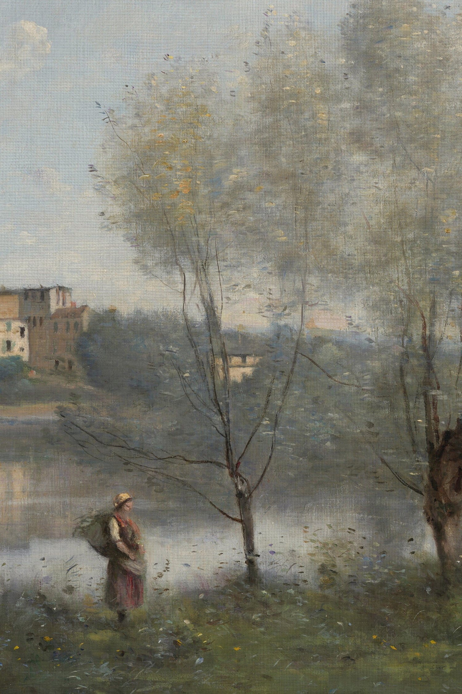 DOUCEUR DU RIVAGE, Oeuvre sur toile rigide, encadré Vintage Argent