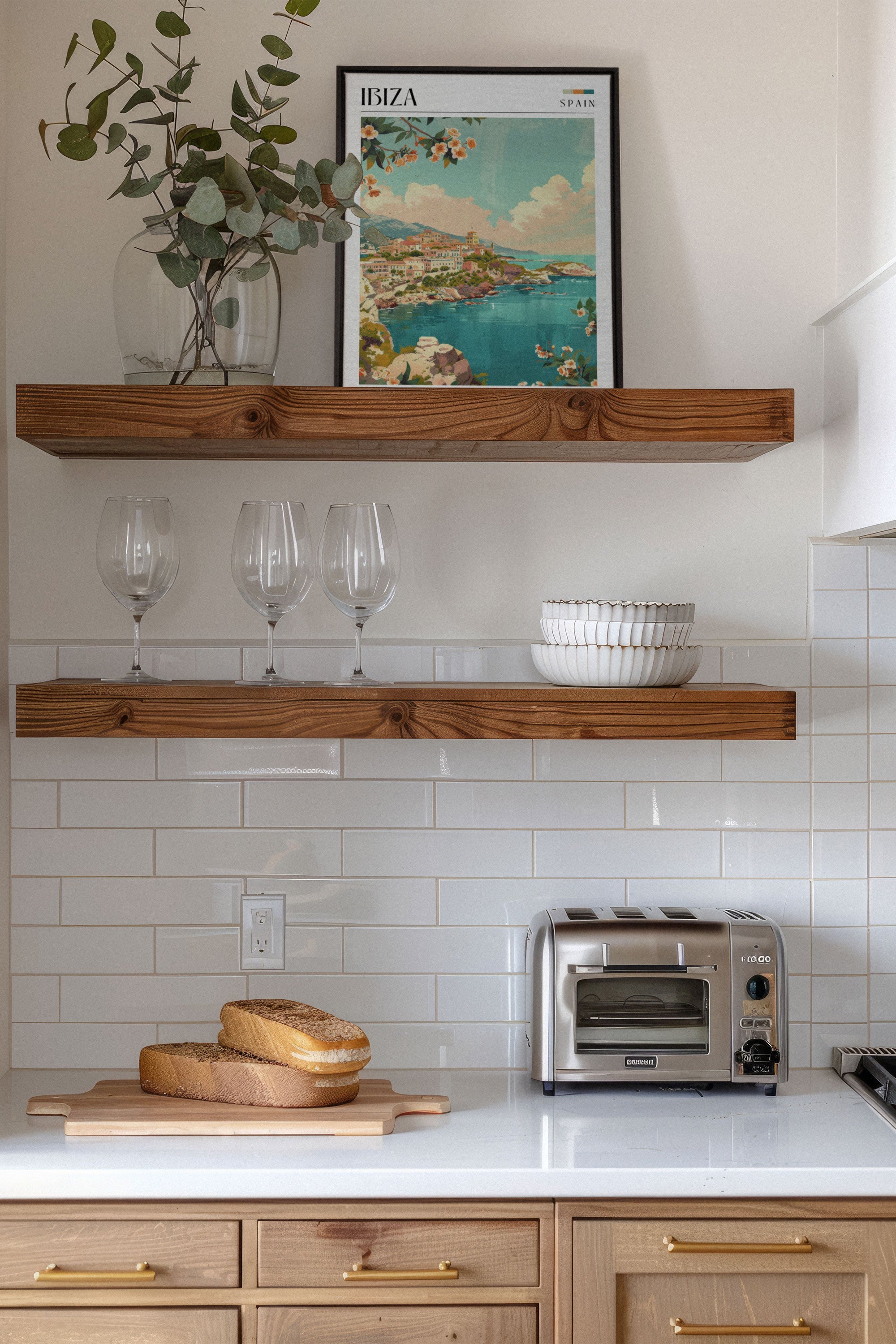 OLEKA CANVAS - Ibiza, Oeuvre sur toile étirée, encadré Noir