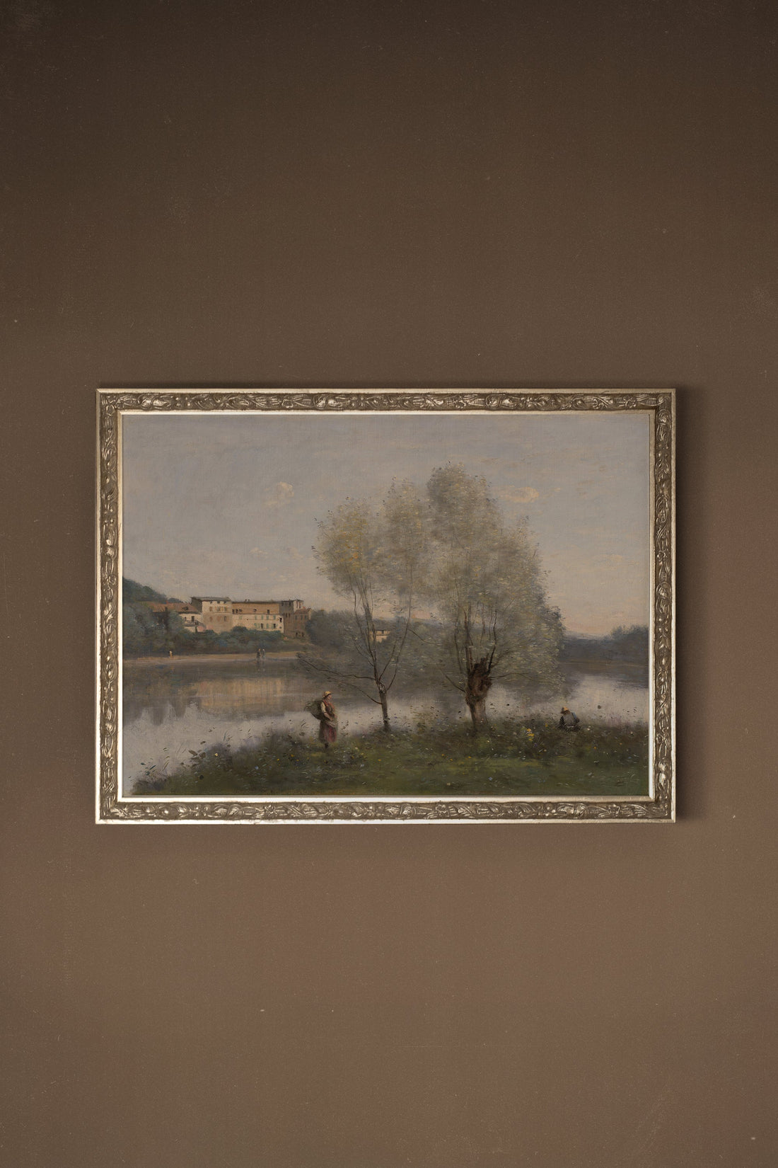 DOUCEUR DU RIVAGE, Oeuvre sur toile rigide, encadré Vintage Argent