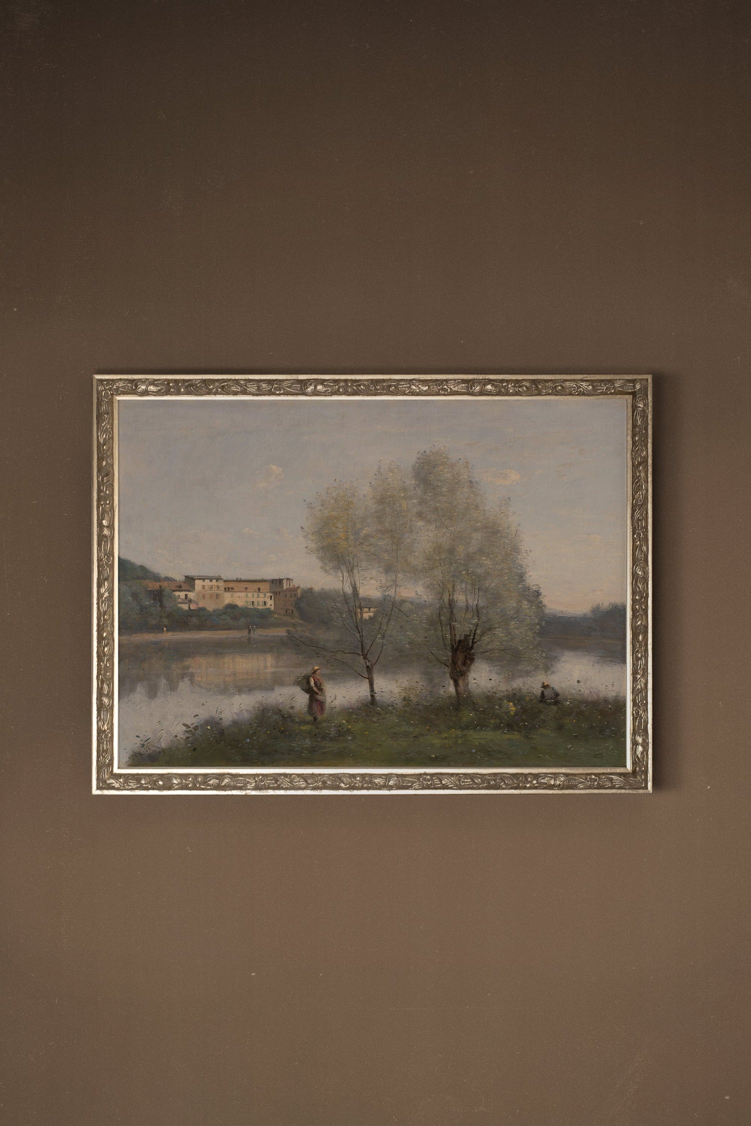 DOUCEUR DU RIVAGE, Oeuvre sur toile rigide, encadré Vintage Argent