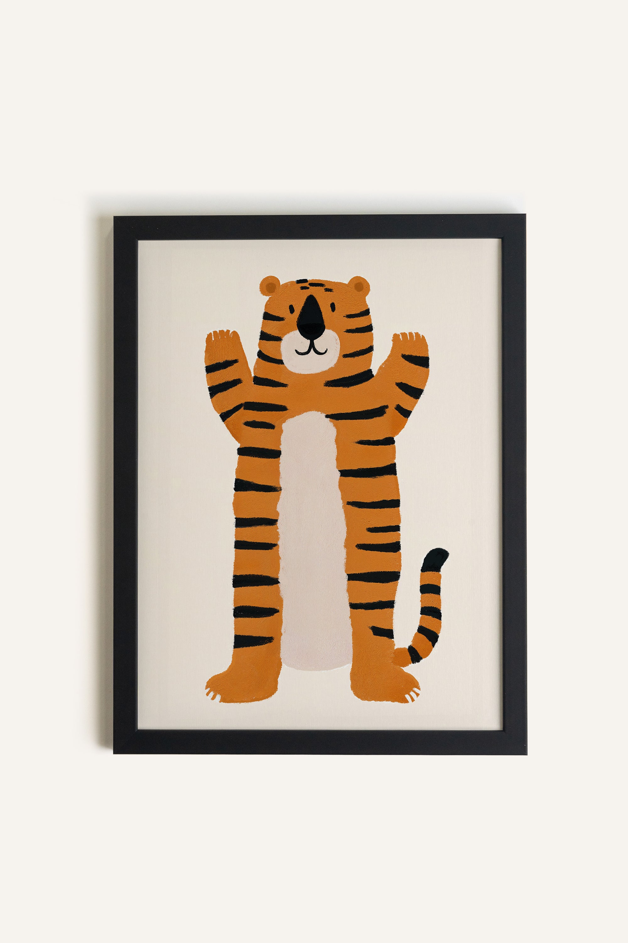 TIGRE CÂLIN, Oeuvre sur toile rigide, encadré Noir