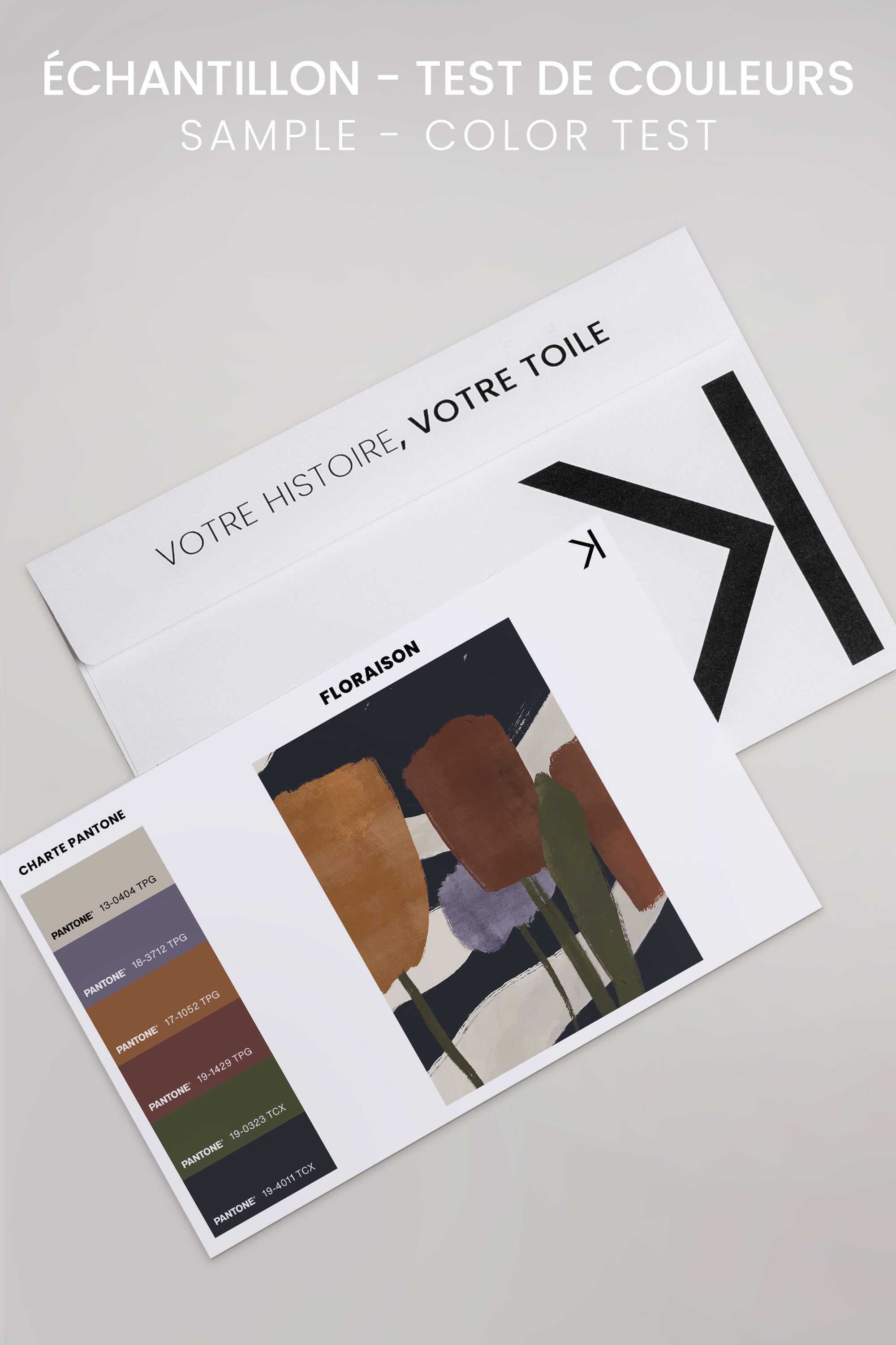 OLEKA CANVAS - FLORAISONS, Oeuvre sur toile étirée, encadré Brun Chêne