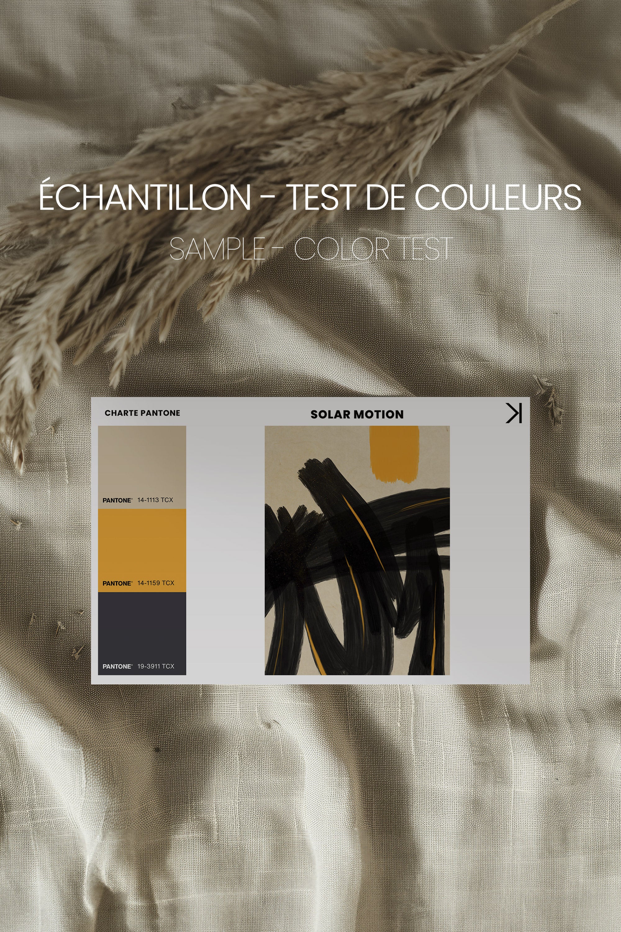 SOLAR MOTION, Artwork on stretched canvas, framed in Walnut Brown