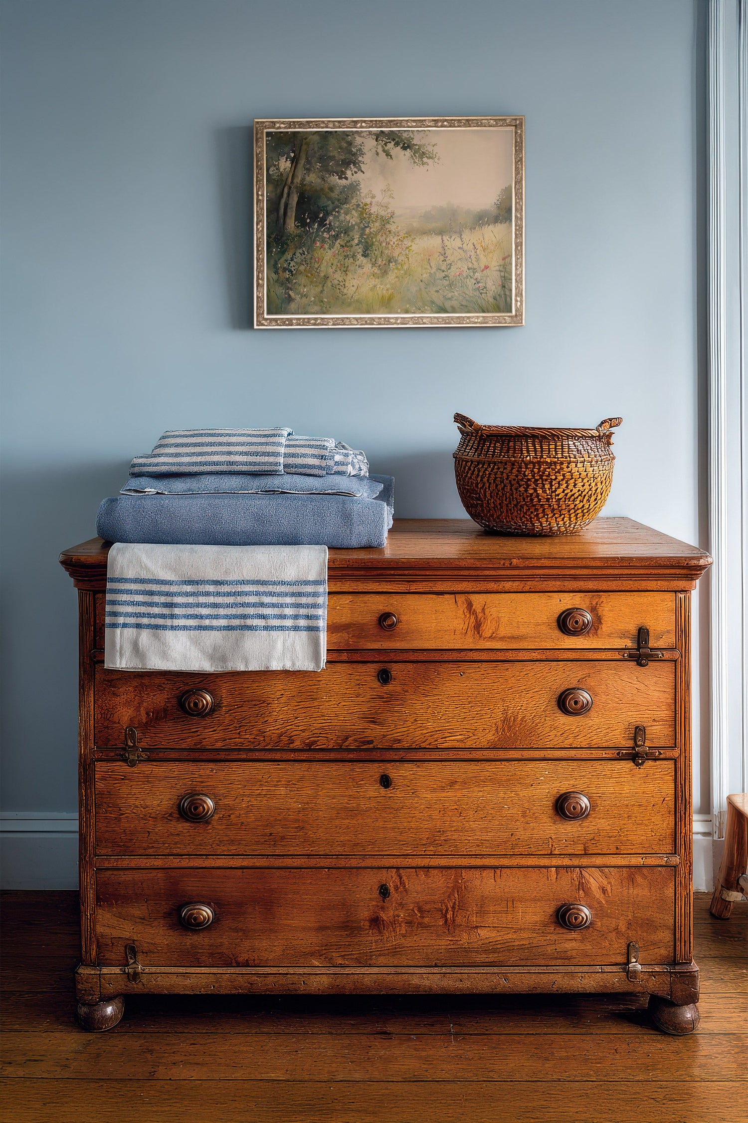 CLAIRIÈRE D’ÉTÉ, Artwork on rigid canvas, framed Vintage Silver