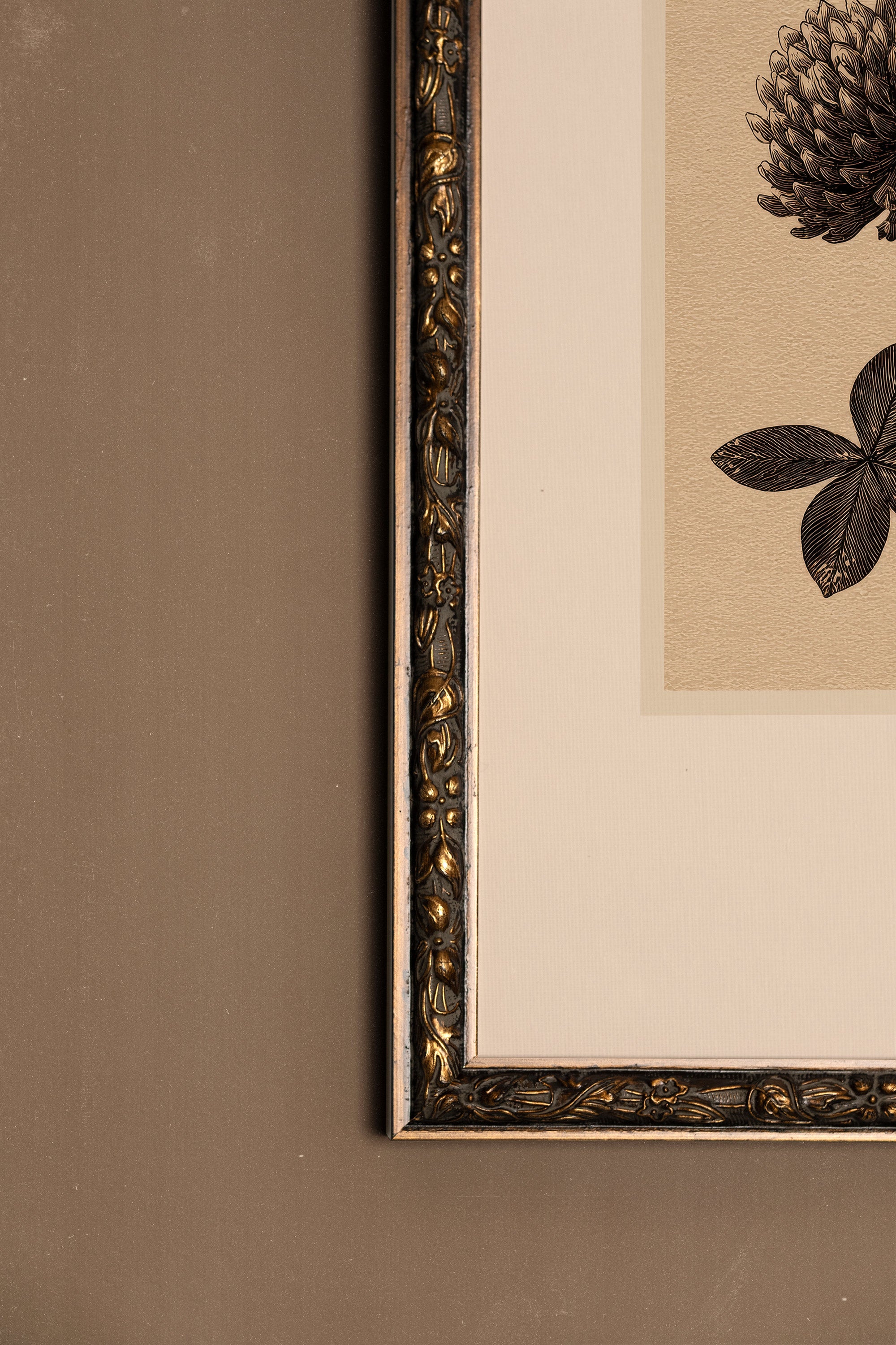 FIELD RELIC, Artwork on stretched canvas, framed Vintage Bronze