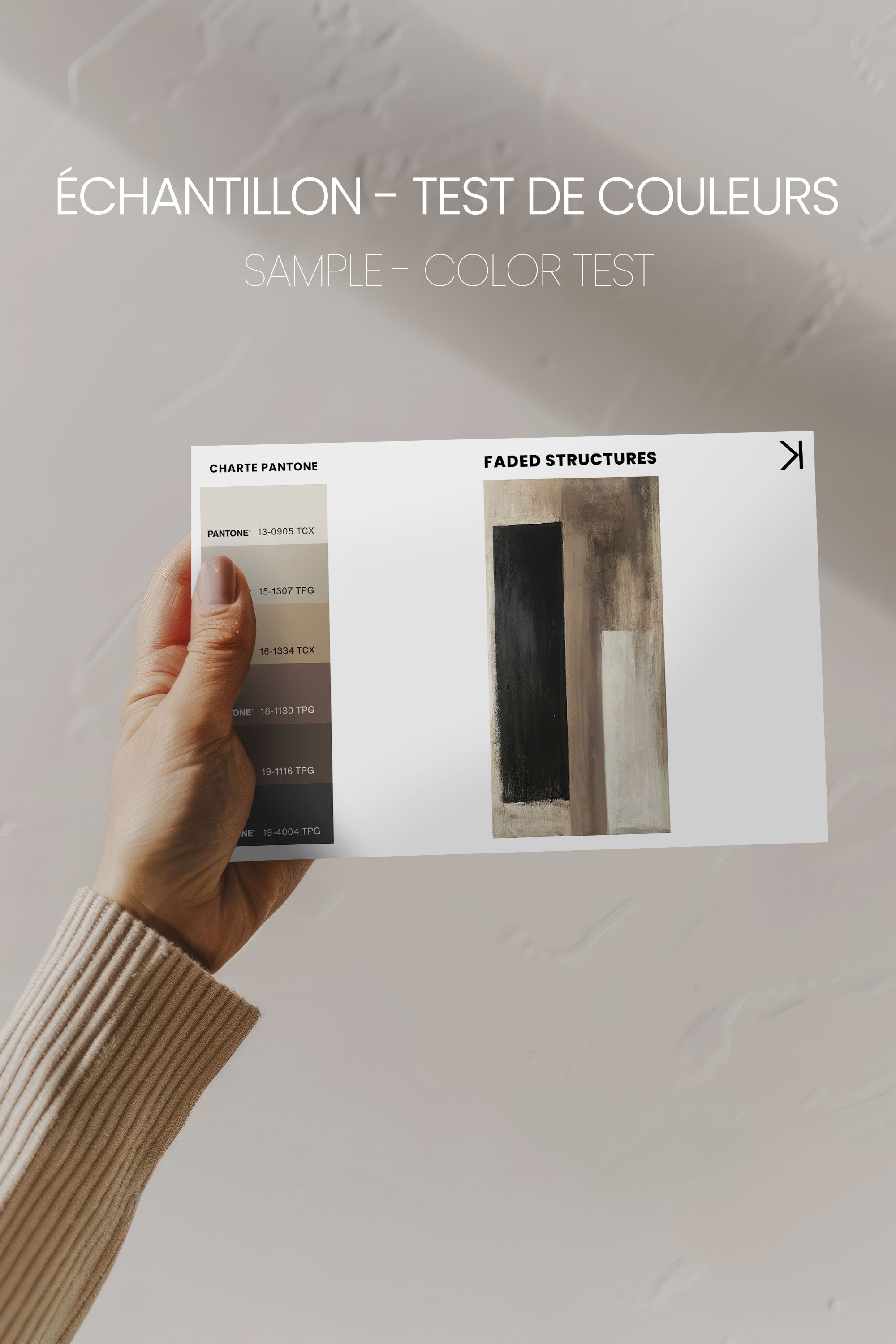 OLEKA CANVAS - FADED STRUCTURES, Oeuvre sur toile étirée, encadré Noir