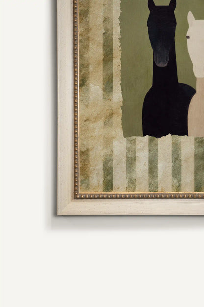 PASTURE GUARDIANS, Oeuvre sur toile rigide, encadré signature Atelier Dansereau