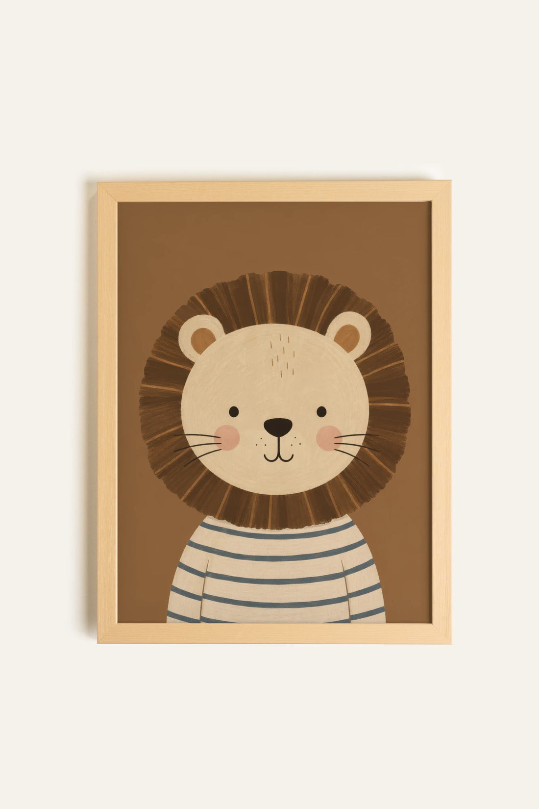 LEO THE LION, Oeuvre sur toile rigide, encadré Naturel Clair
