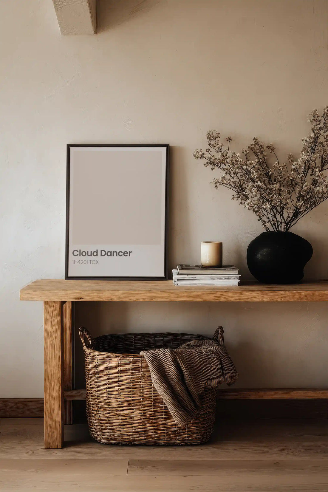 CLOUD DANCER, Work on stretched canvas, framed Black