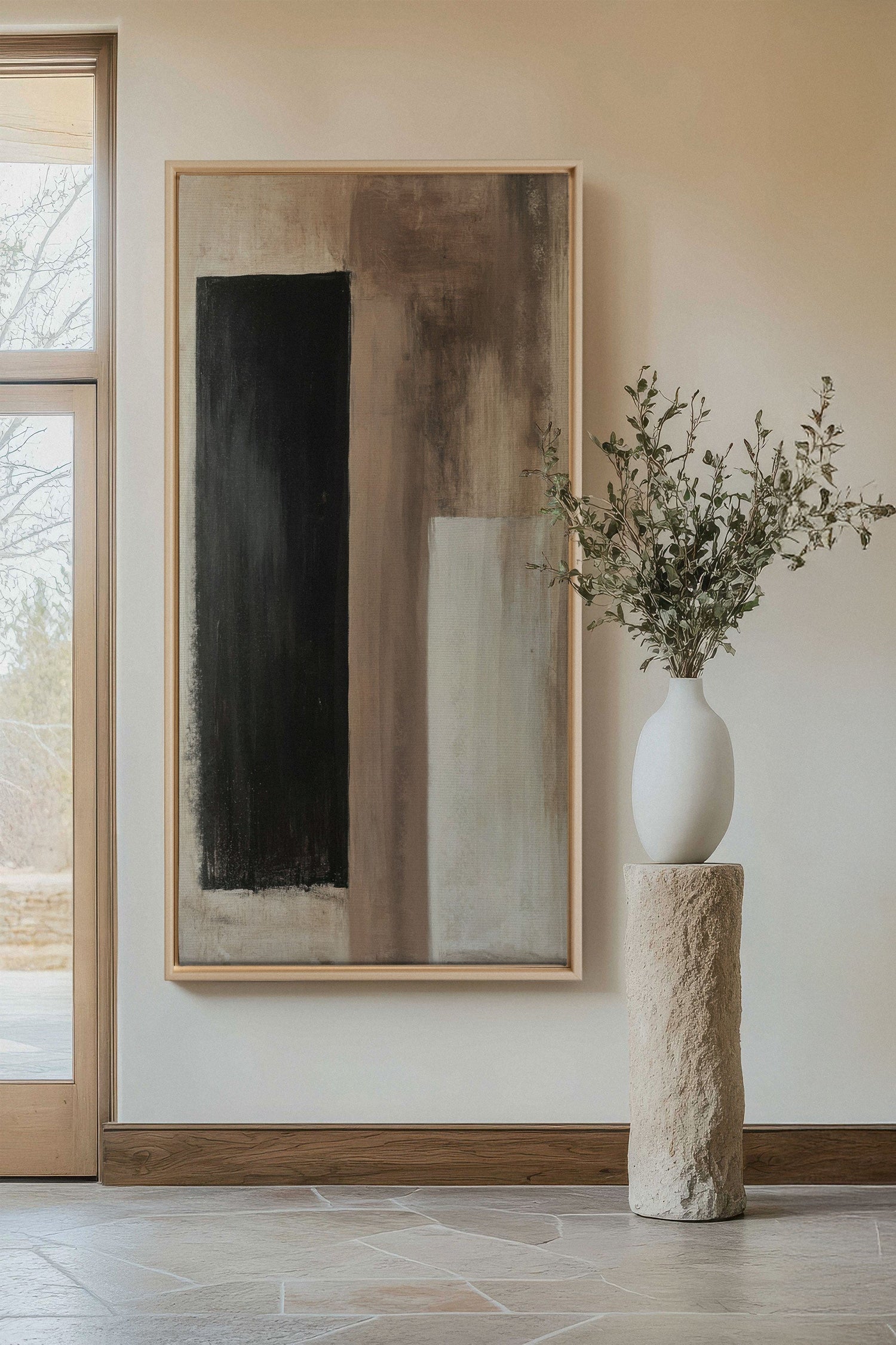 OLEKA CANVAS - FADED STRUCTURES, Oeuvre sur toile étirée, encadré Naturel Clair