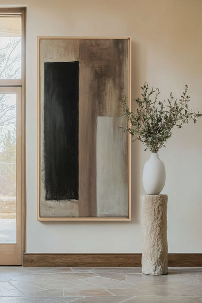 OLEKA CANVAS - FADED STRUCTURES, Oeuvre sur toile étirée, encadré Naturel Clair