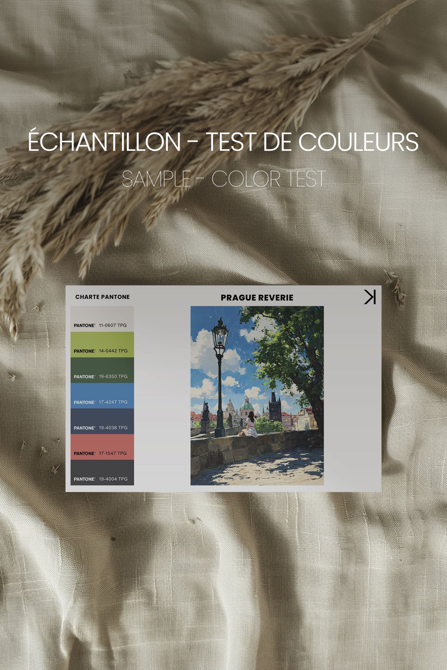 OLEKA CANVAS - PRAGUE REVERIE, Oeuvre sur toile étirée, encadré Brun Noyer