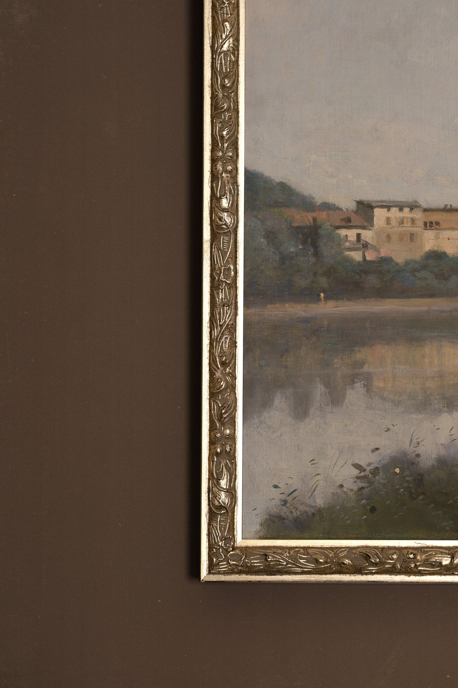 DOUCEUR DU RIVAGE, Oeuvre sur toile rigide, encadré Vintage Argent