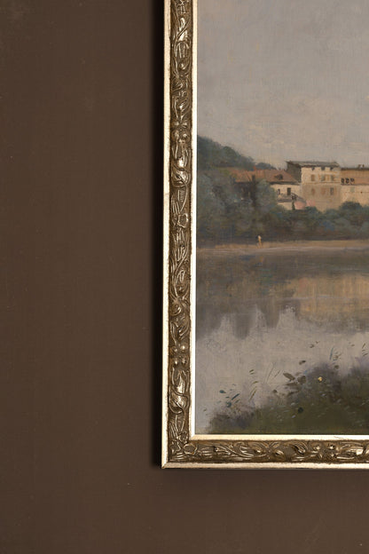 DOUCEUR DU RIVAGE, Oeuvre sur toile rigide, encadré Vintage Argent