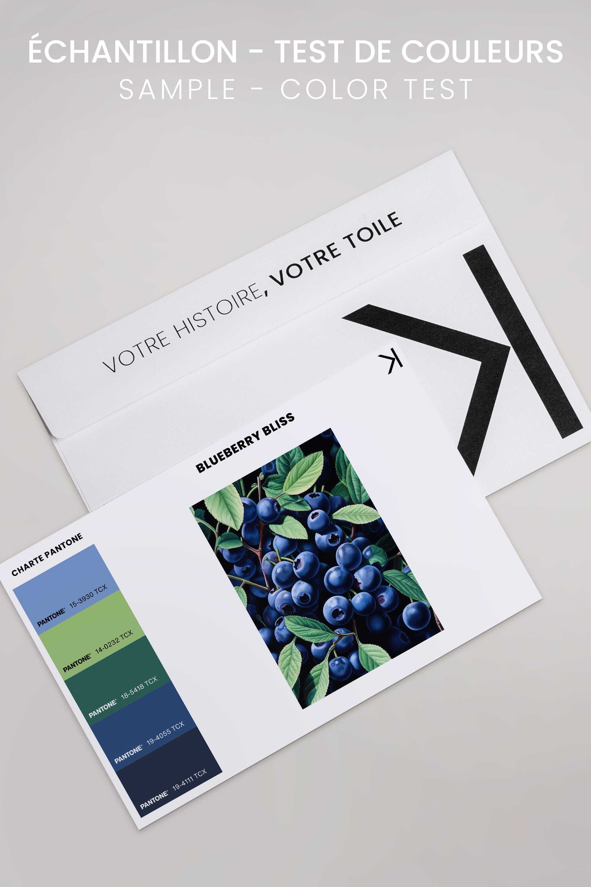 OLEKA CANVAS - BLUEBERRY BLISS, Oeuvre sur toile étirée, encadré Brun Chêne