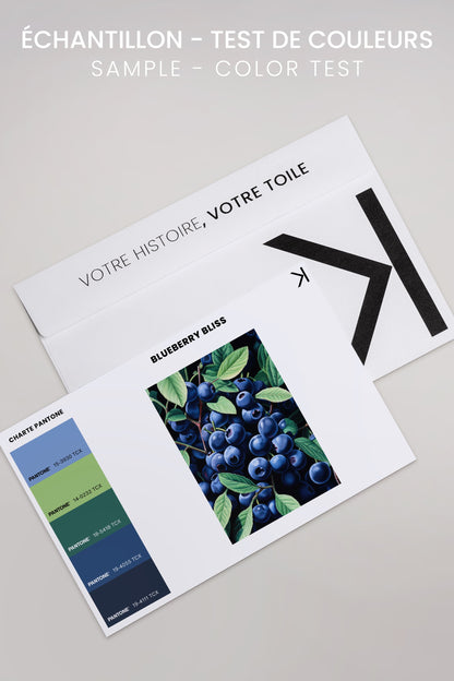 OLEKA CANVAS - BLUEBERRY BLISS, Oeuvre sur toile étirée, encadré Brun Chêne