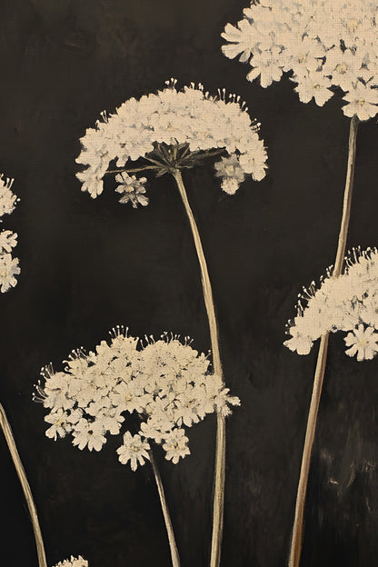 FLEURS DE MINUIT, Oeuvre sur toile rigide, encadré Vintage Bronze