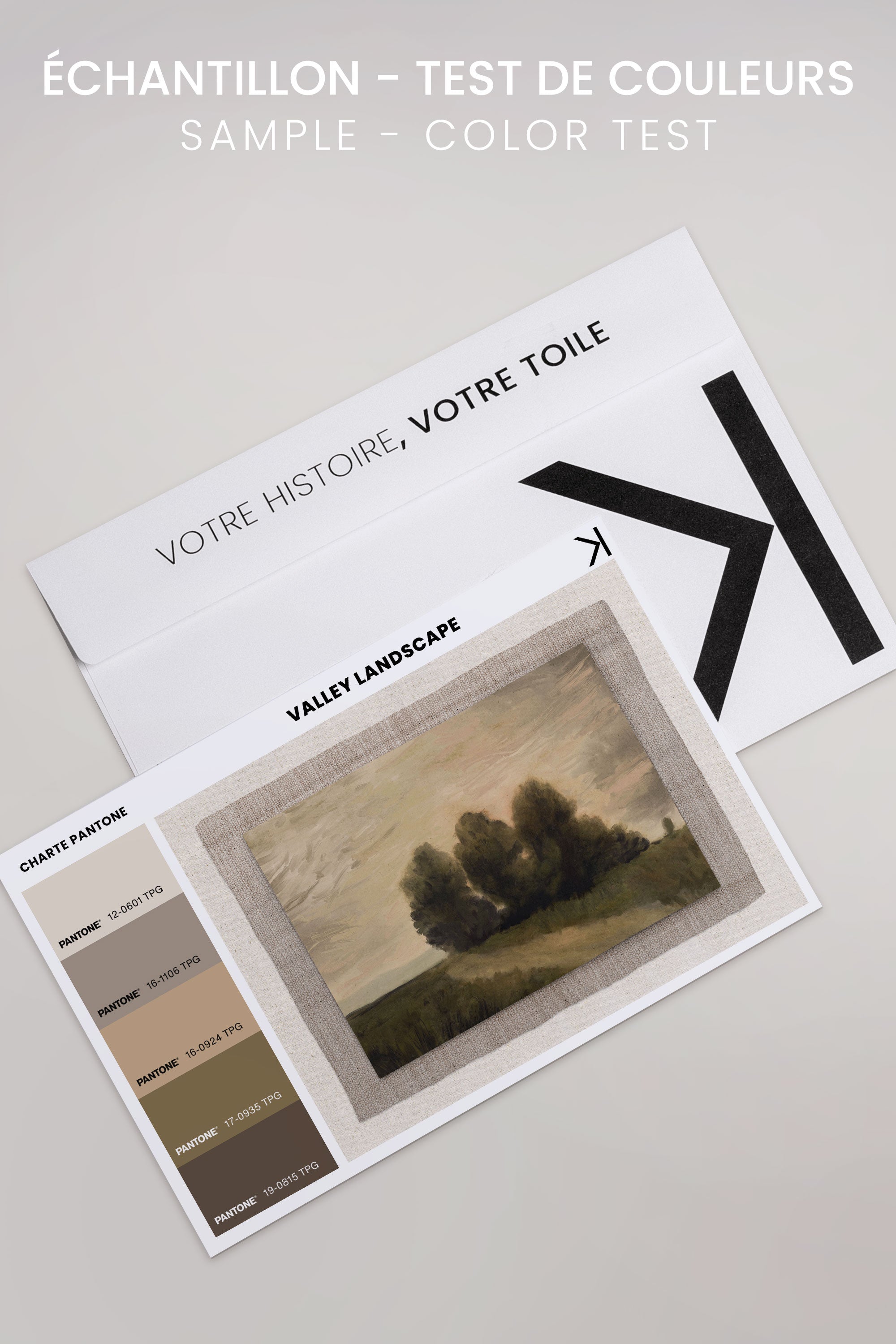 OLEKA CANVAS - VALLEY LANDSCAPE, Oeuvre sur toile étirée, encadré Brun Chêne