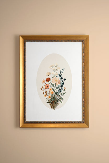 SOFT BLOOM, Oeuvre sur toile rigide, encadré Vintage Or